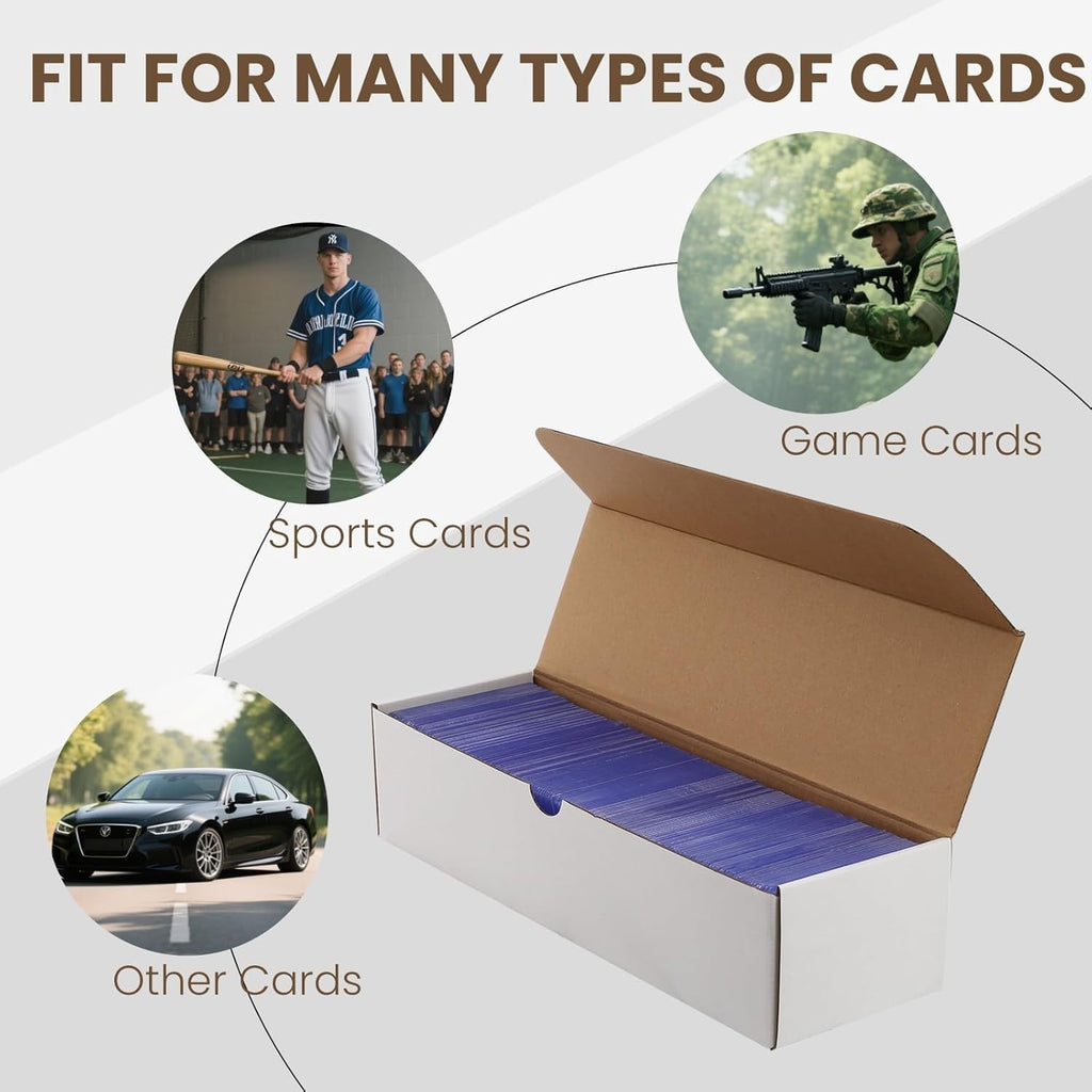 4-Pack Top Loader Storage Boxes, 3200 Count Sports Card Holder with Labels