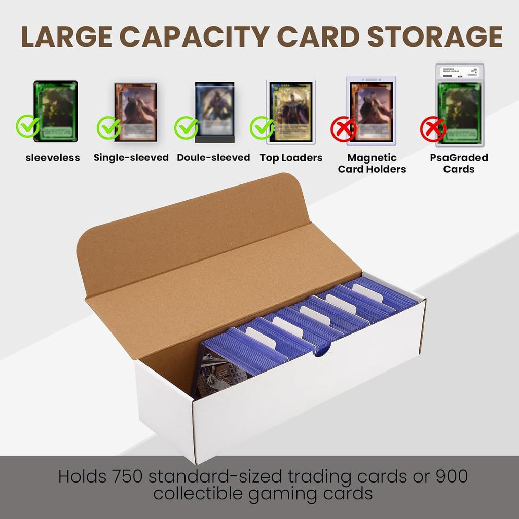 4-Pack Top Loader Storage Boxes, 3200 Count Sports Card Holder with Labels