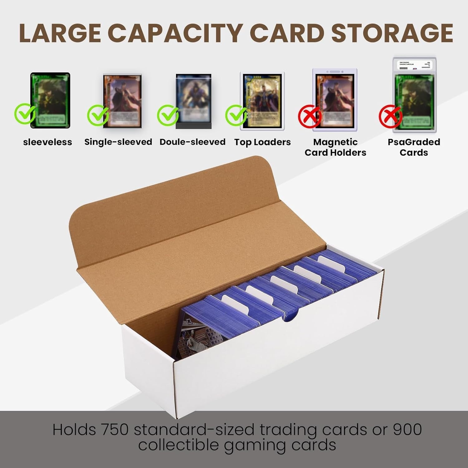 4-Pack Top Loader Storage Boxes, 3200 Count Sports Card Holder with Labels